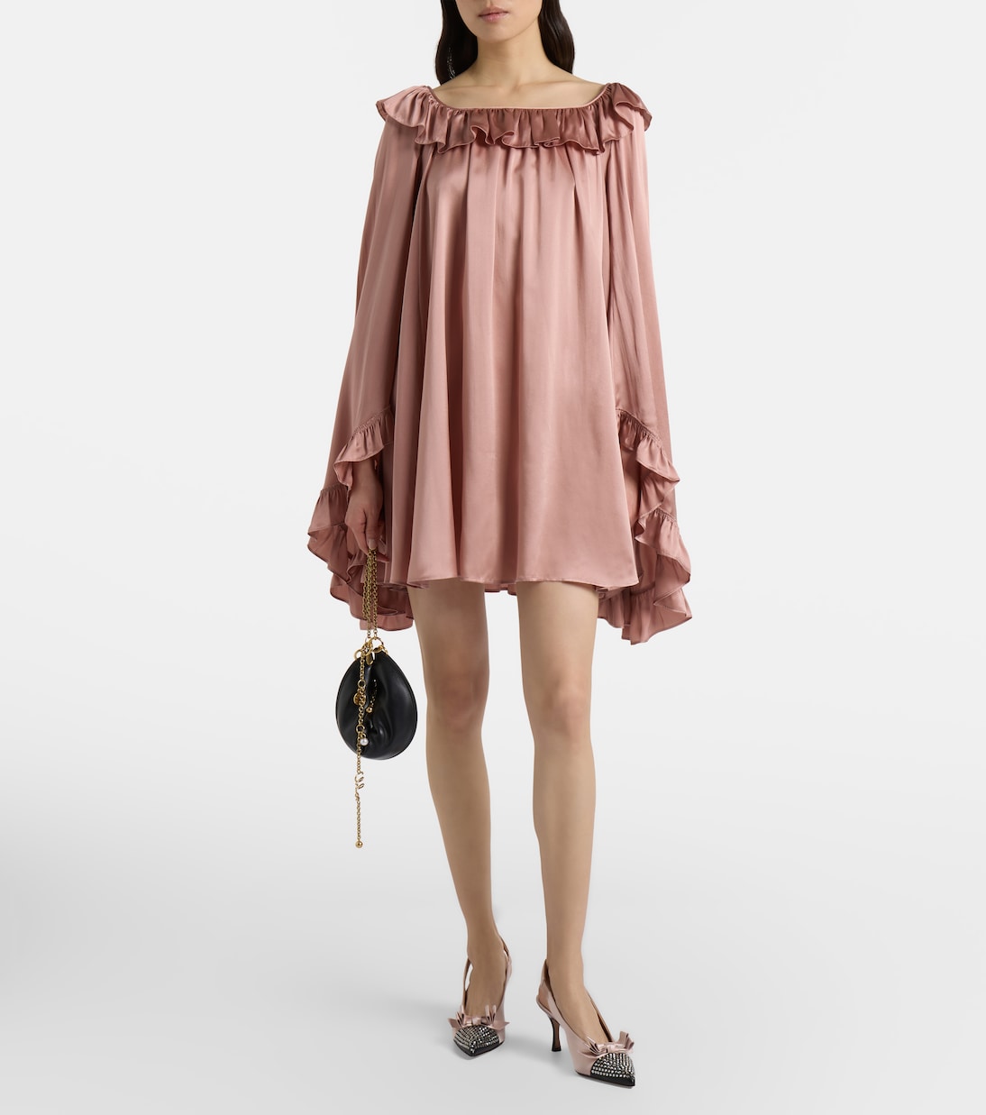 Ruffled silk satin minidress | Chloé