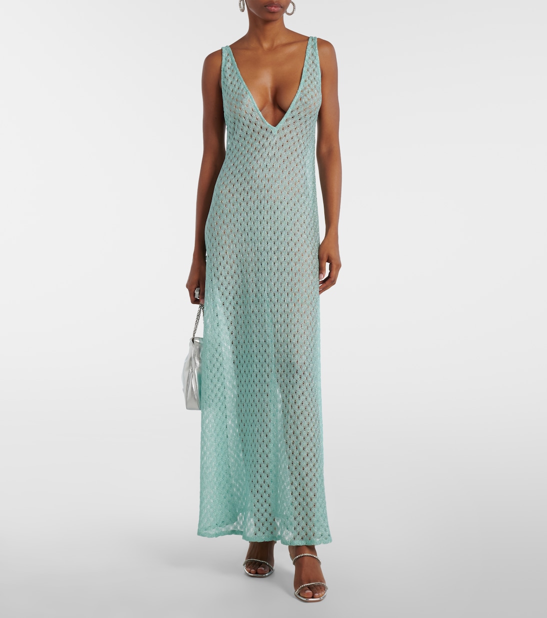 Open-knit lamé maxi dress | Missoni