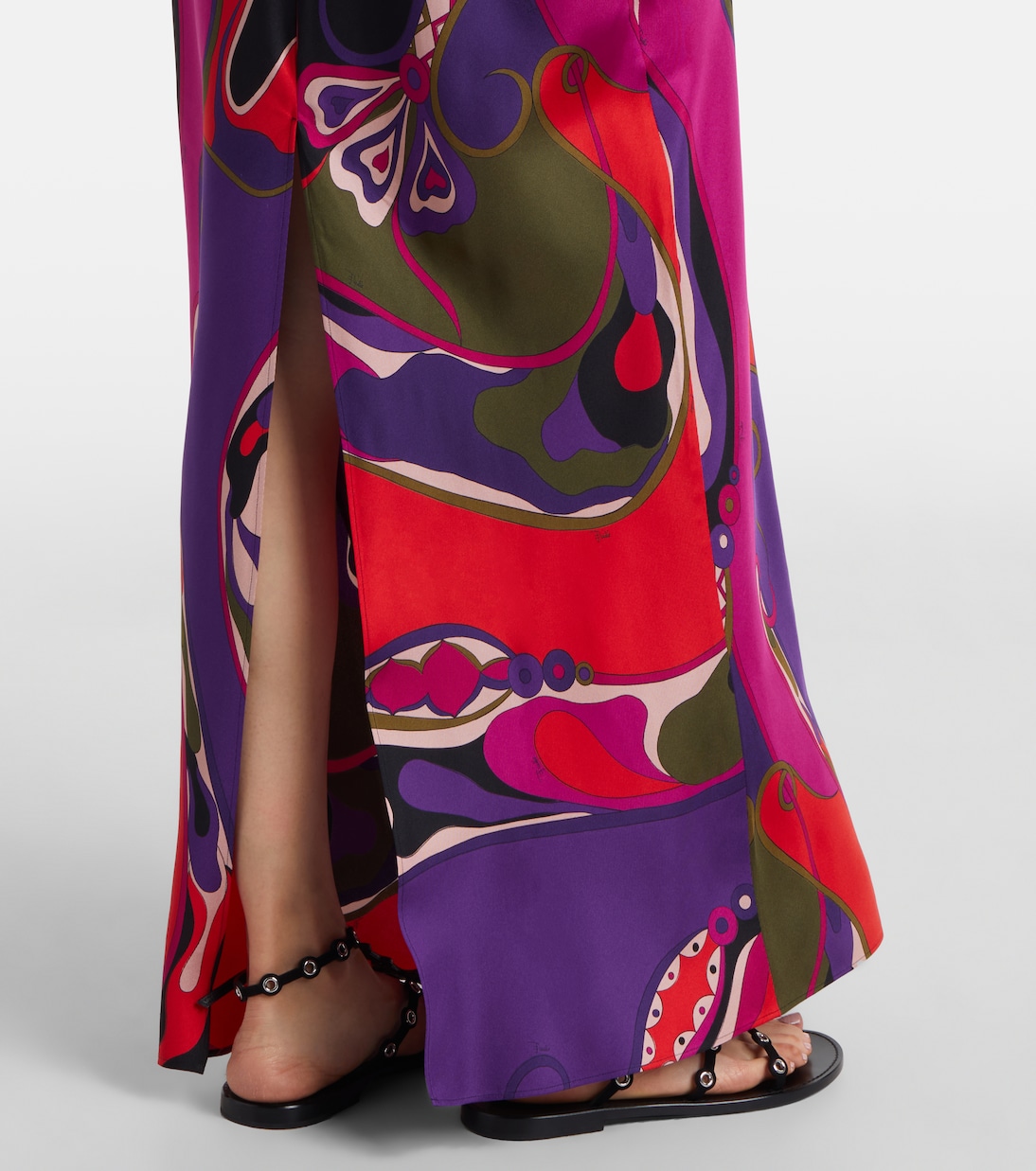 Orchidee silk slip dress and cape set | Pucci