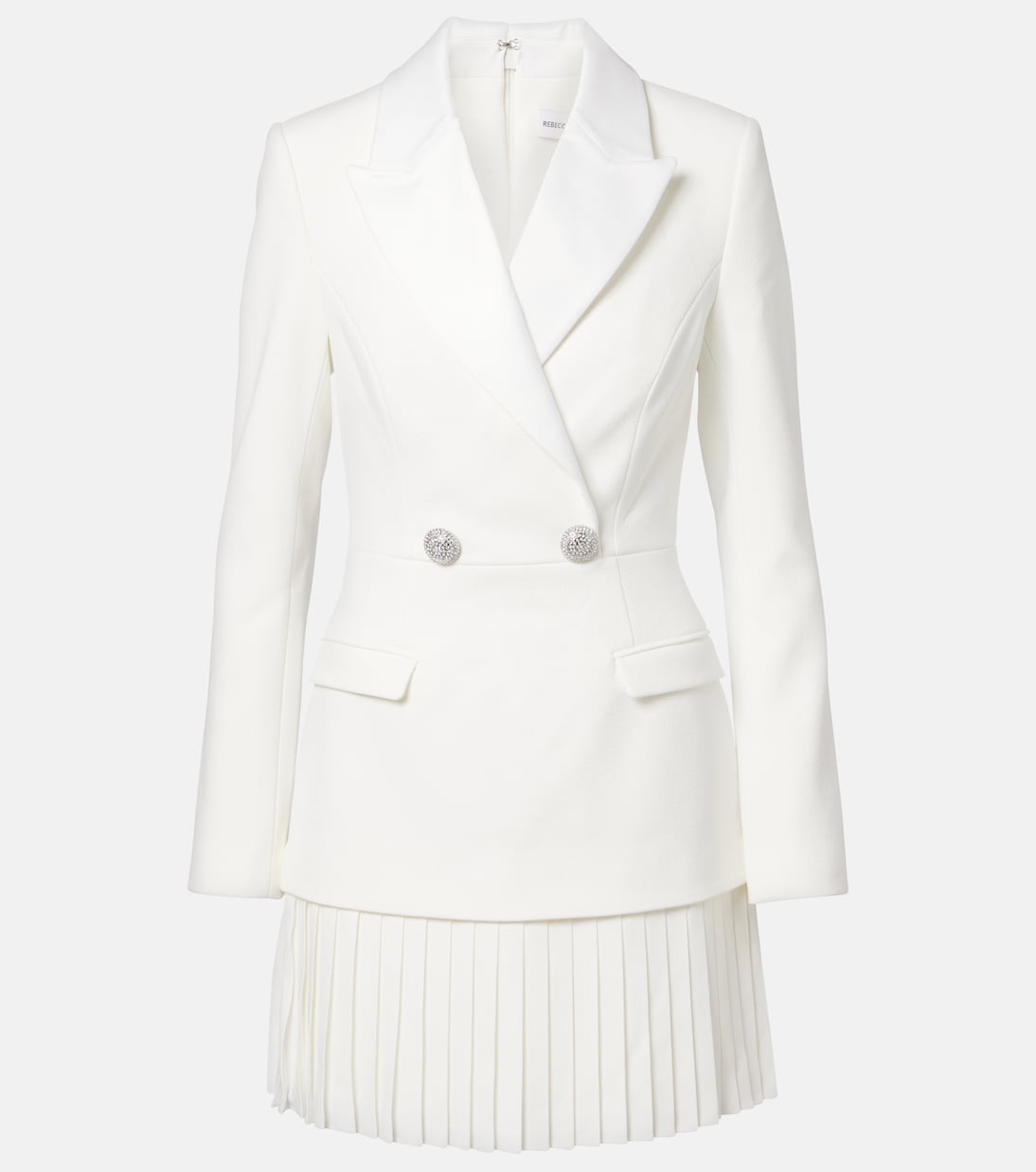 Bridal Atlas pleated blazer dress | Rebecca Vallance