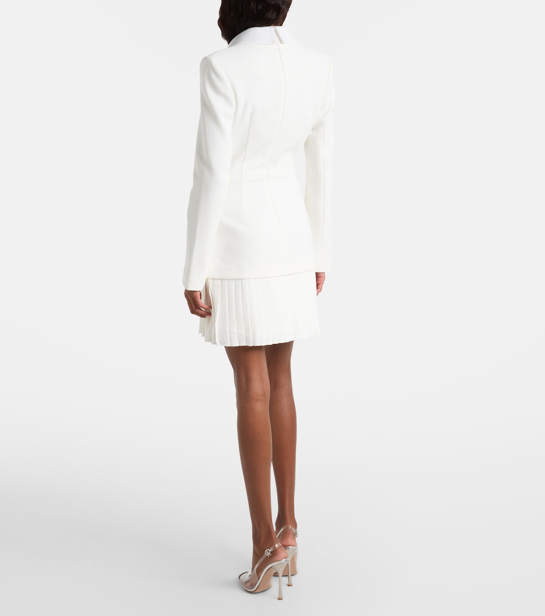 Bridal Atlas pleated blazer dress | Rebecca Vallance