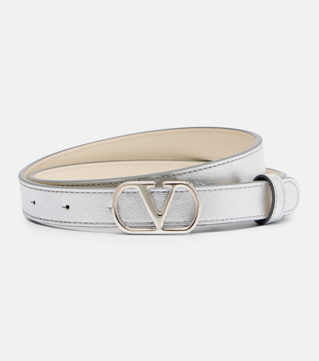 Metallic leather belt | Valentino Garavani