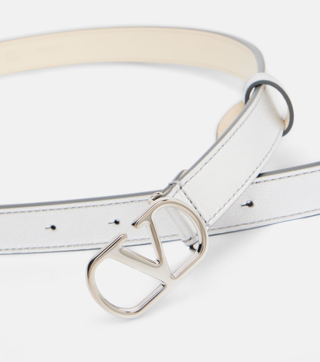 Metallic leather belt | Valentino Garavani