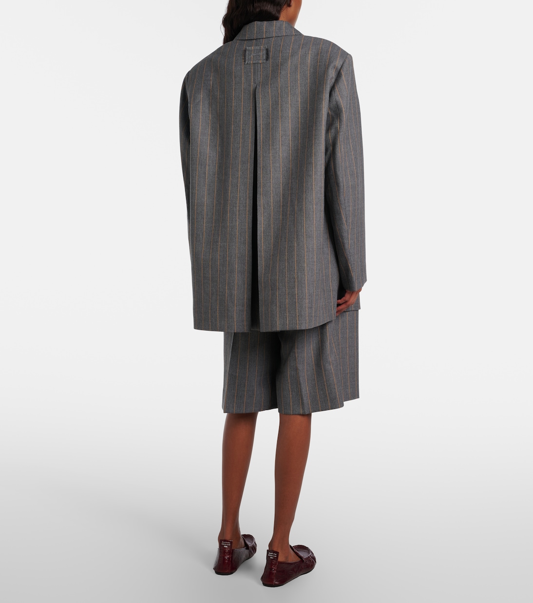 Pinstripe wrap shorts | Ganni