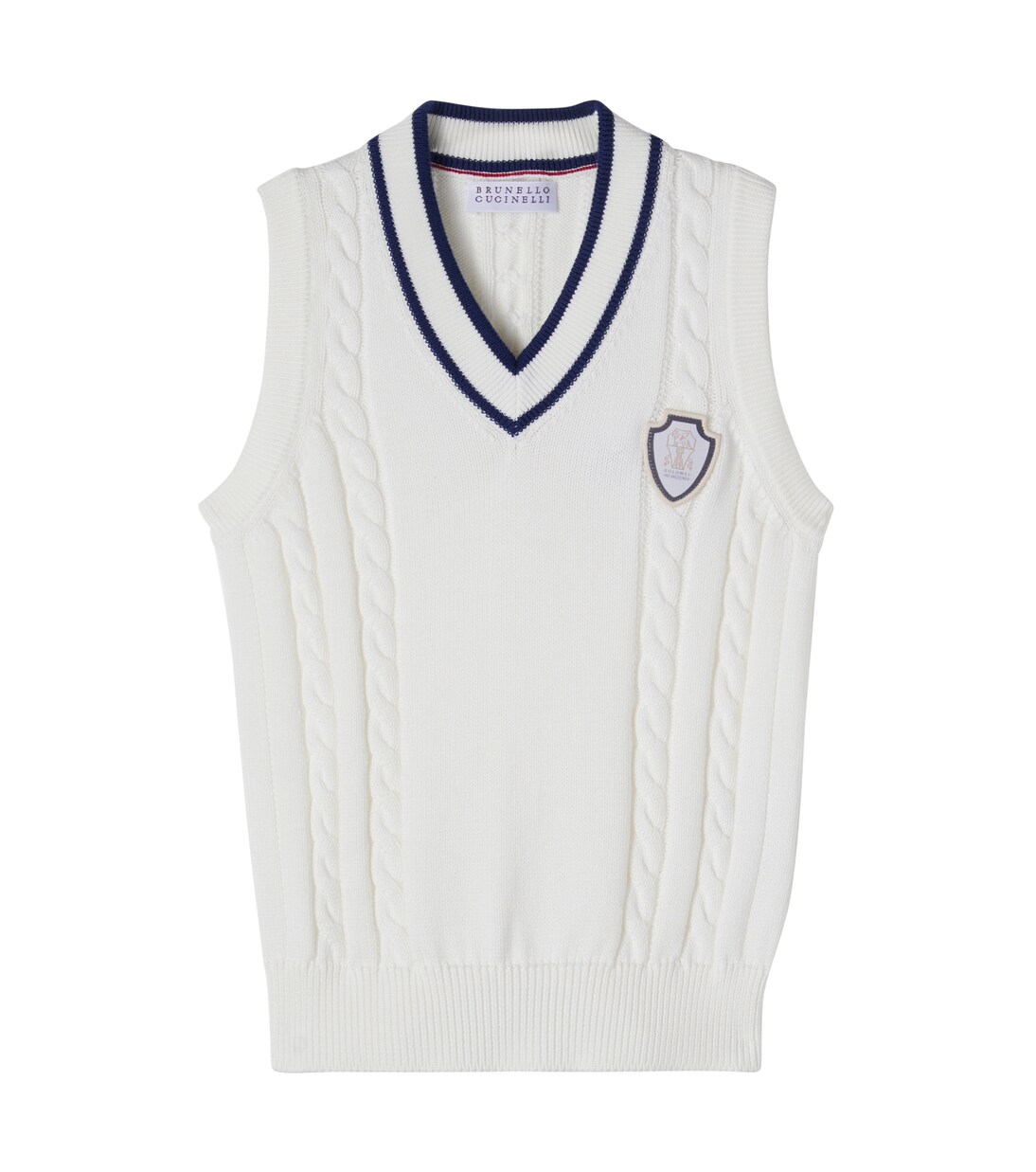 Cable-knit cotton vest | Brunello Cucinelli Kids