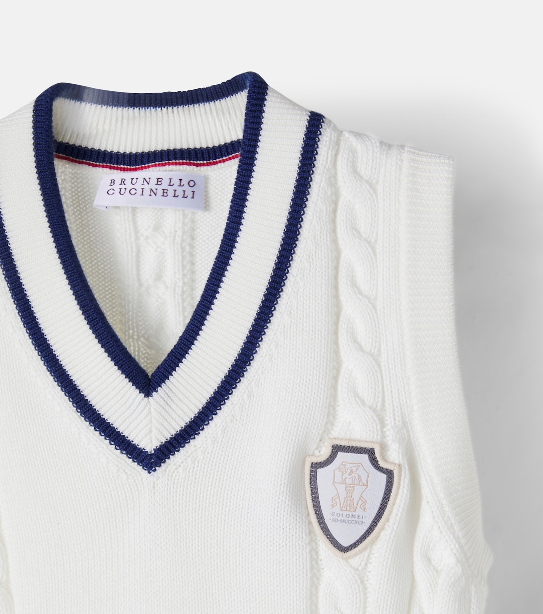 Cable-knit cotton vest | Brunello Cucinelli Kids