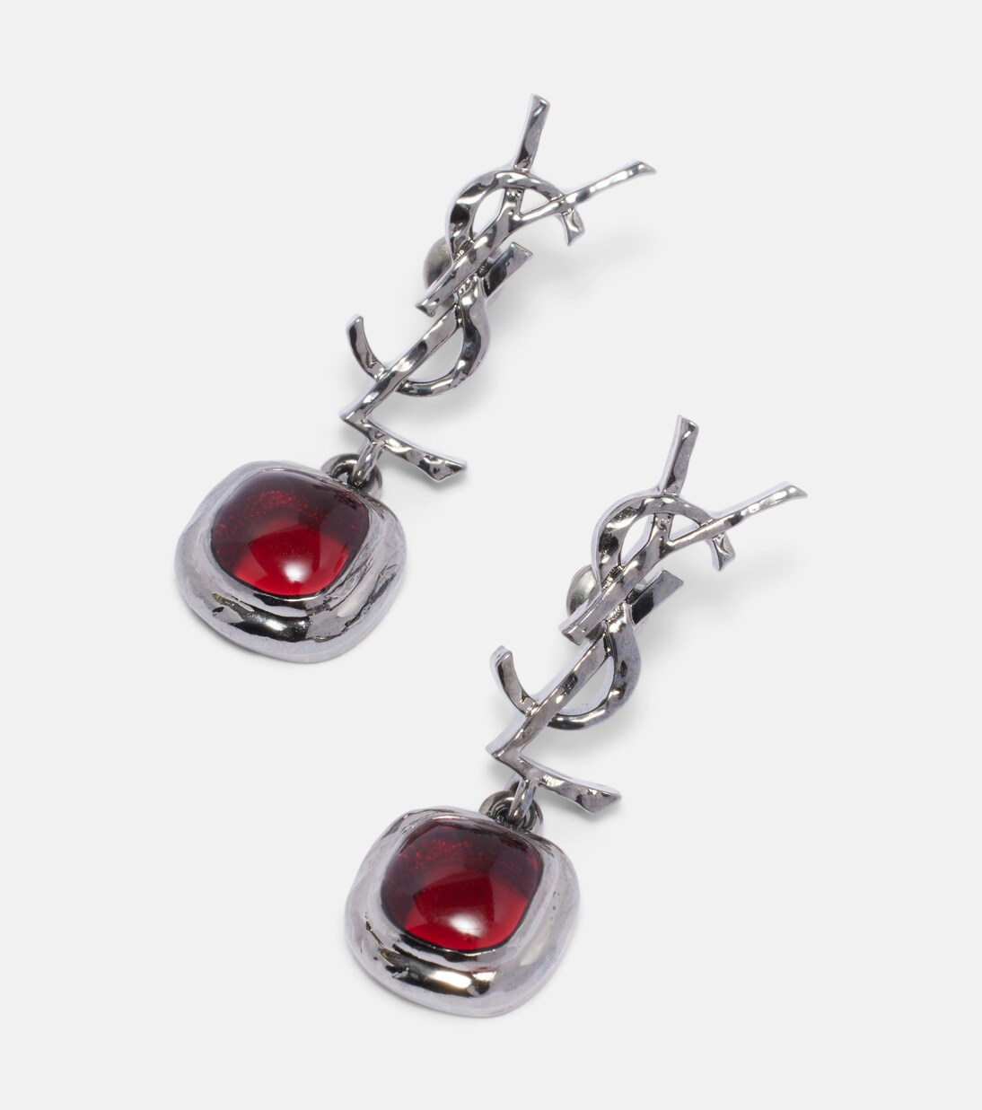 Cassandre embellished drop earrings | Saint Laurent