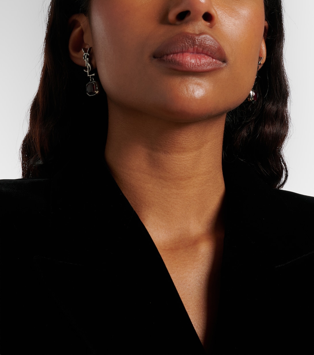 Cassandre embellished drop earrings | Saint Laurent