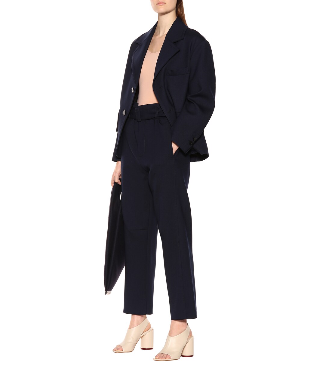 High-rise stretch wool-blend pants | MM6 Maison Margiela