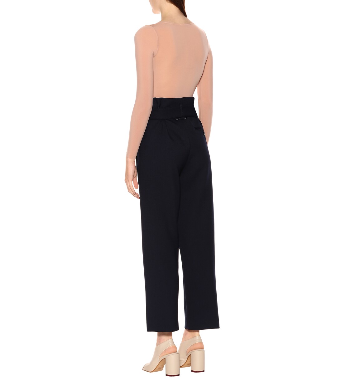 High-rise stretch wool-blend pants | MM6 Maison Margiela