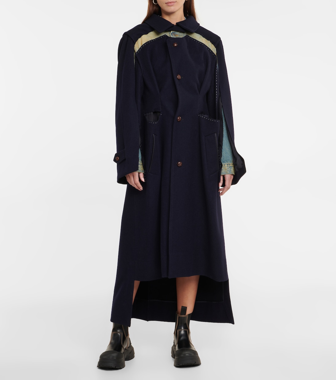 Mantel aus Wolle und Denim | Maison Margiela