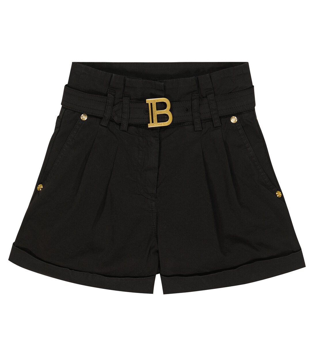 Shorts de algodón con cinturón | Balmain Kids