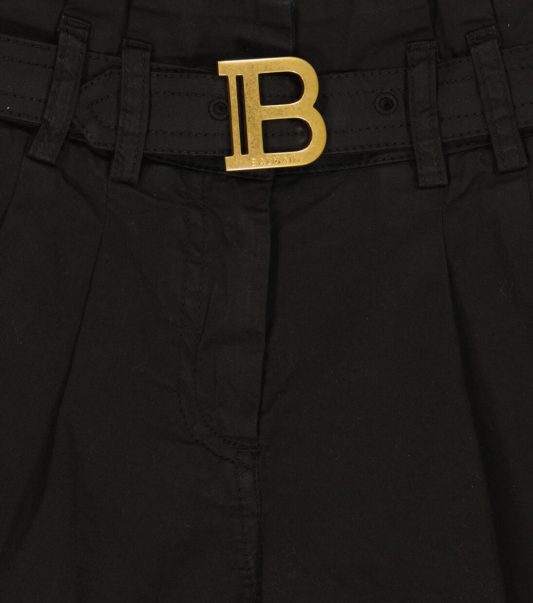 Shorts de algodón con cinturón | Balmain Kids