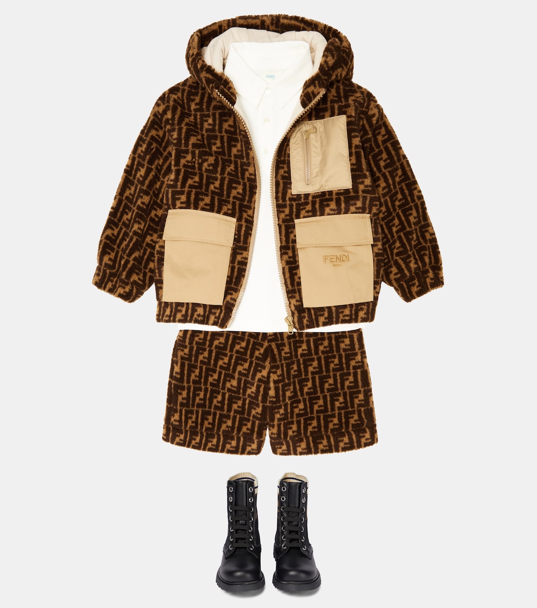 Shorts FF de forro polar | Fendi Kids