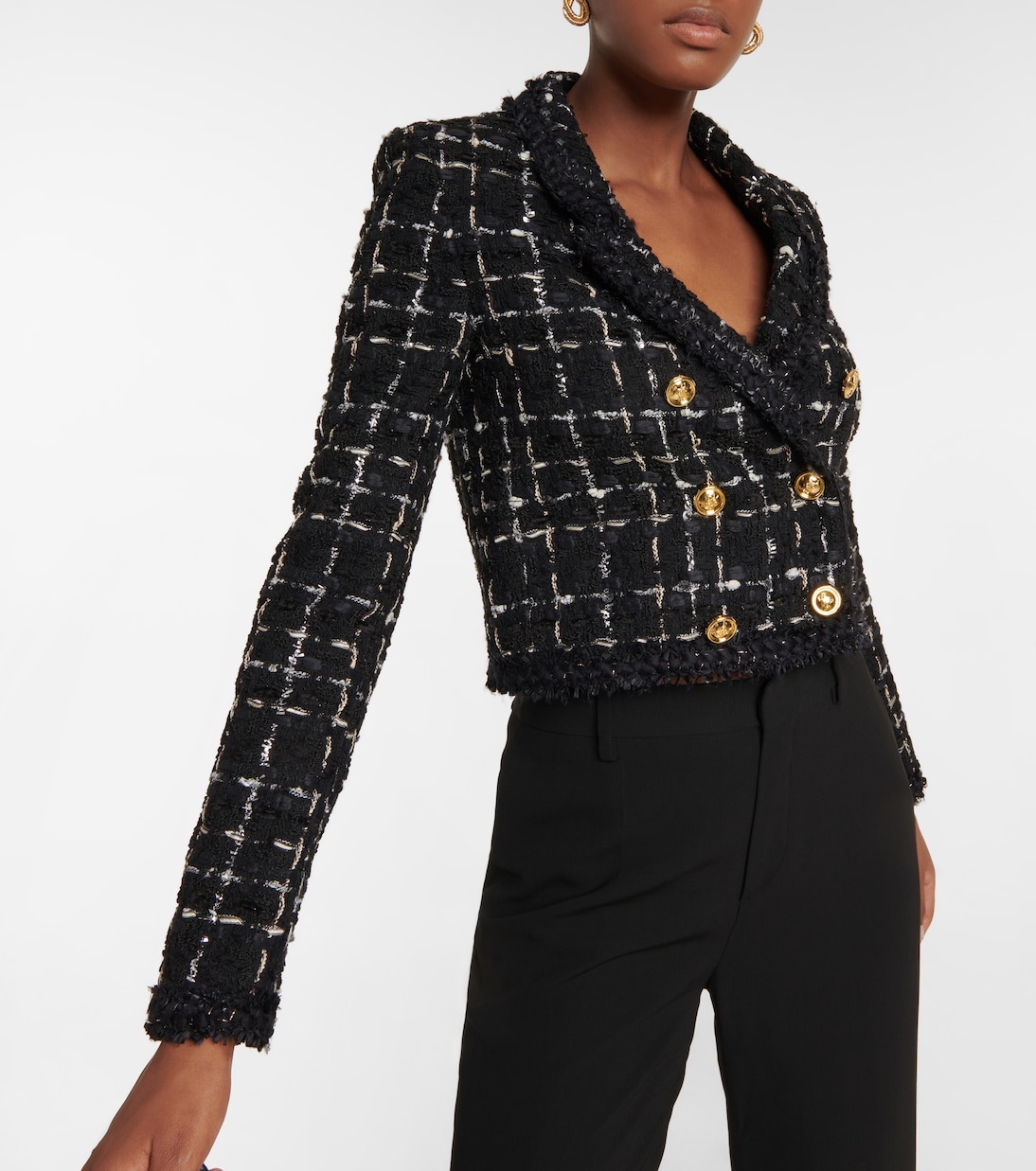 Checked cropped tweed jacket | Giambattista Valli