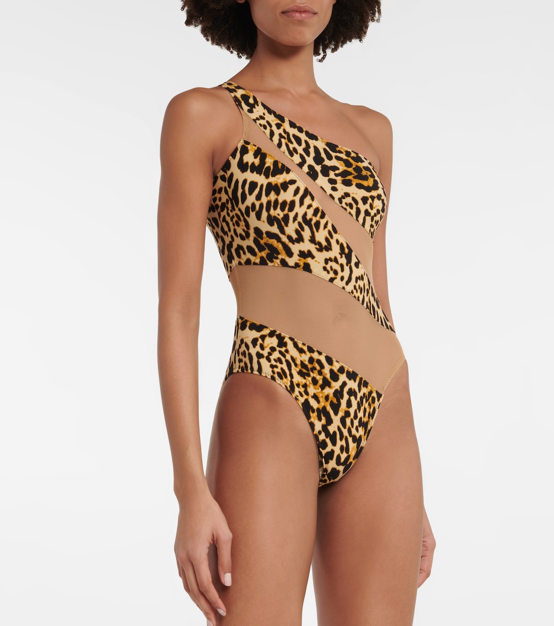 Snake Mesh Mio asymmetric swimsuit | Norma Kamali
