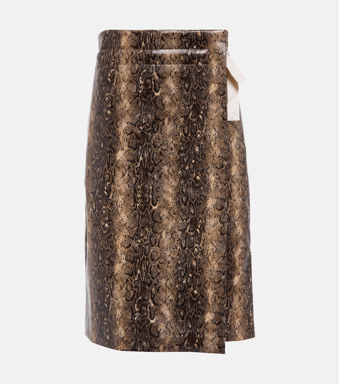 Snakeskin-print midi skirt | Ganni
