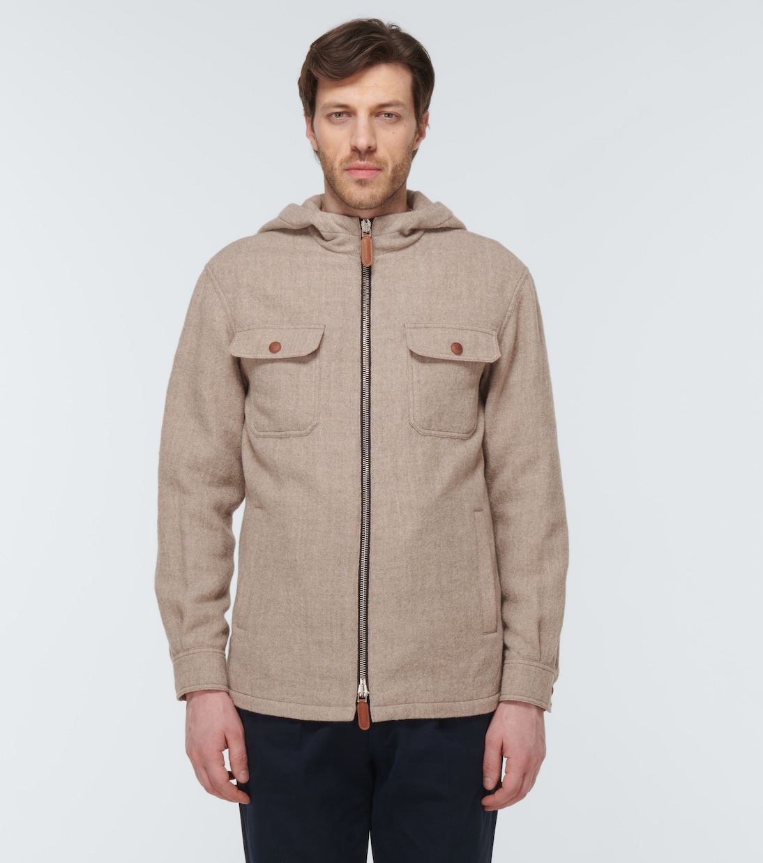 Hooded virgin wool blouson | Giorgio Armani