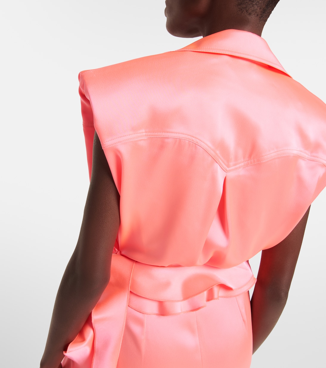 Ruffle satin wrap gown | David Koma