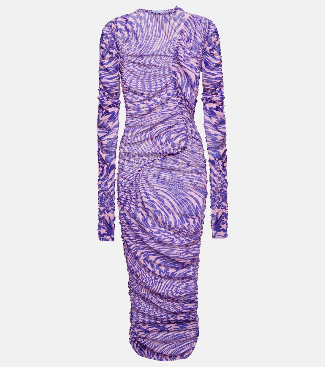 Ruched mesh midi dress | Mugler