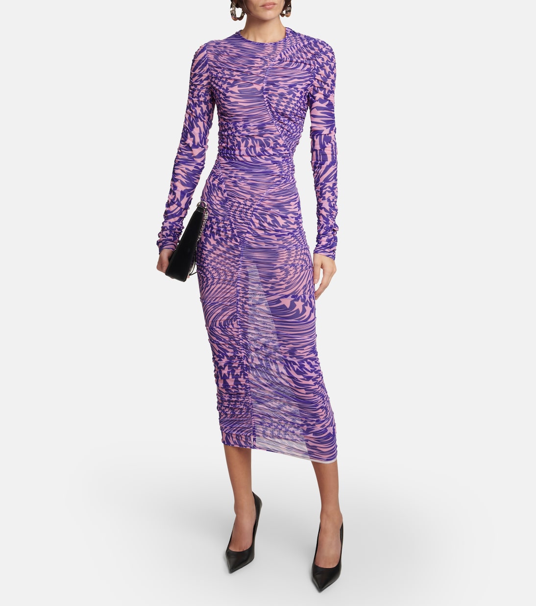 Ruched mesh midi dress | Mugler