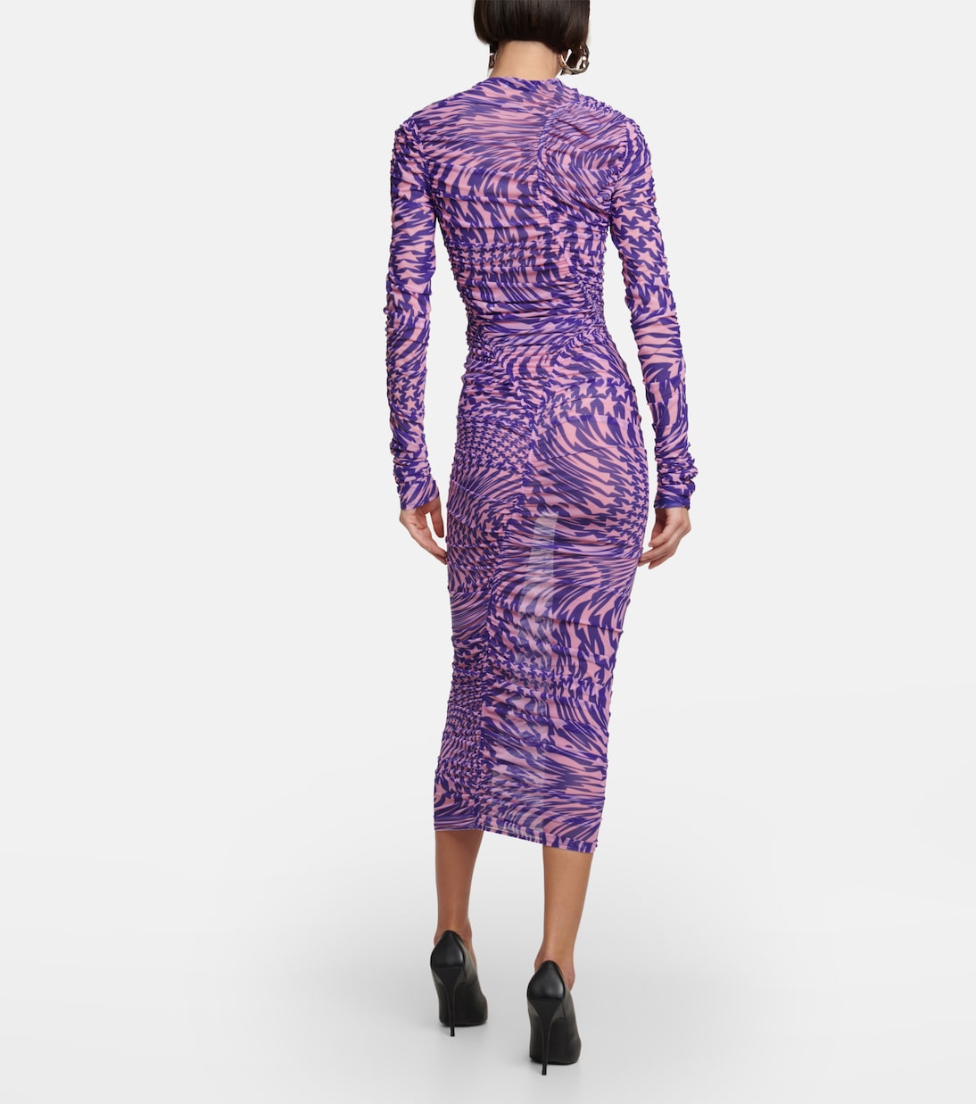 Ruched mesh midi dress | Mugler
