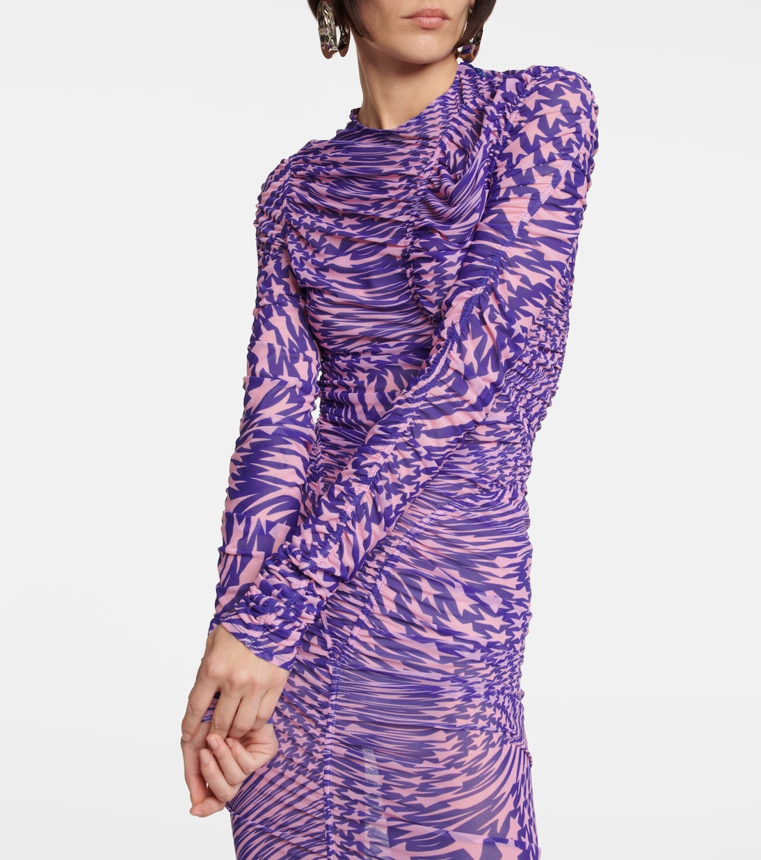 Ruched mesh midi dress | Mugler