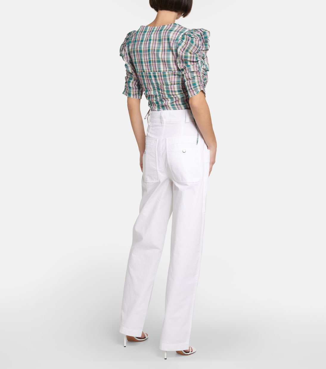 Galaor checked cotton crop top | Marant Etoile