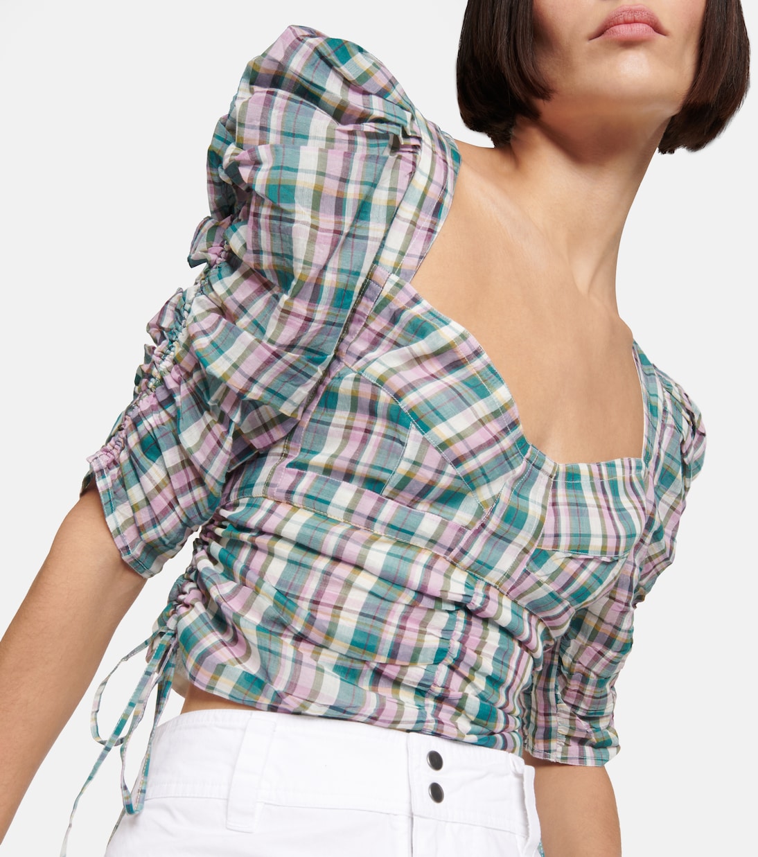 Galaor checked cotton crop top | Marant Etoile