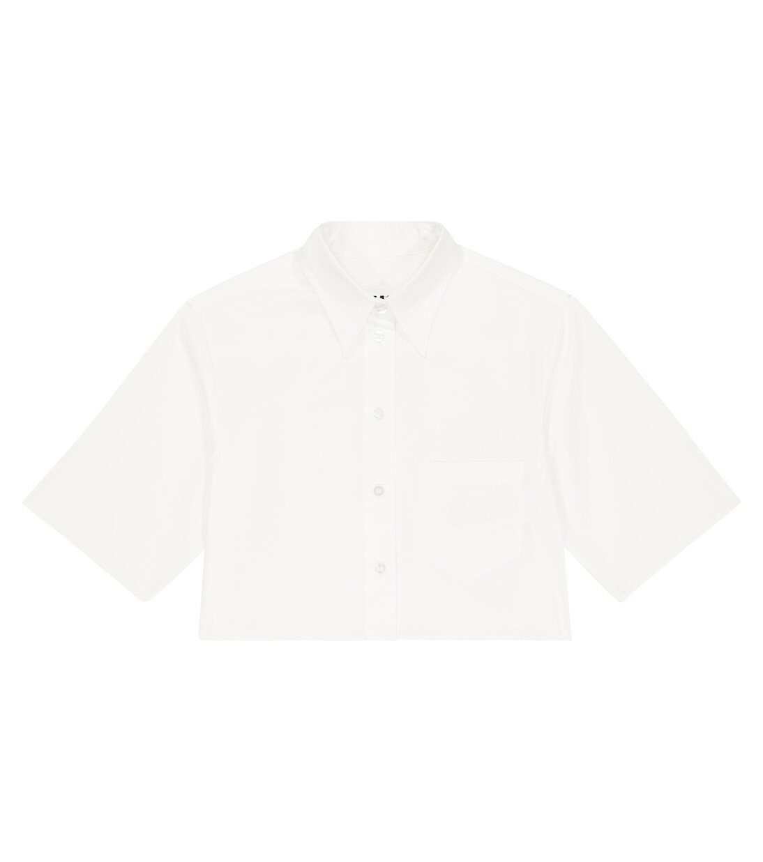 Camicia cropped in cotone con logo | MM6 Maison Margiela Kids