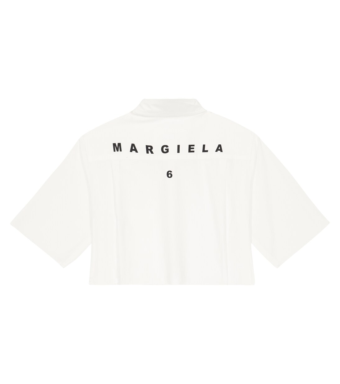 Camicia cropped in cotone con logo | MM6 Maison Margiela Kids