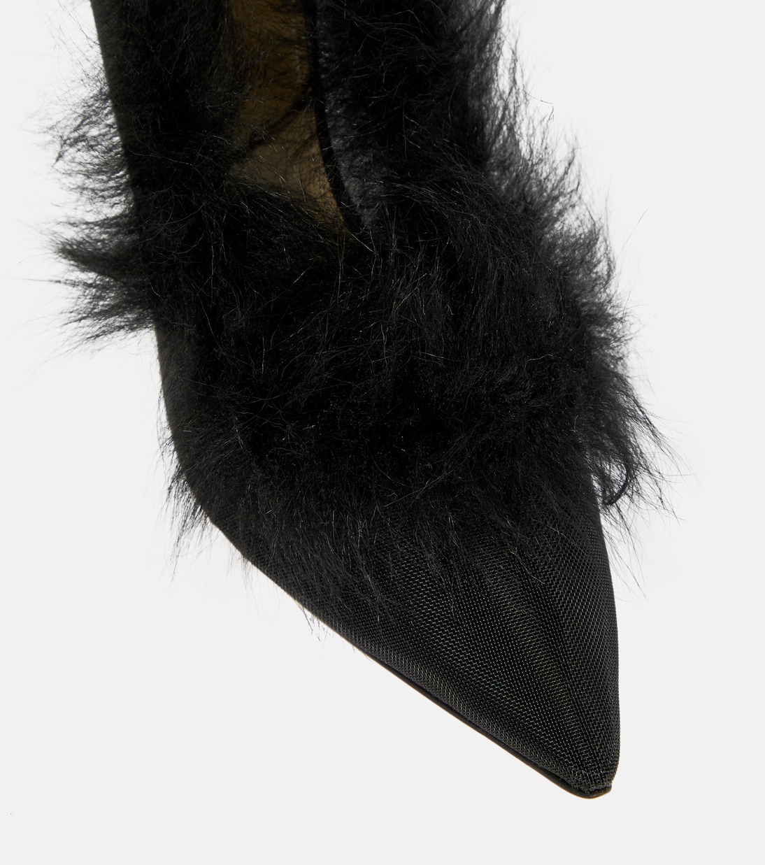 River shearling-trimmed mesh pumps | Khaite