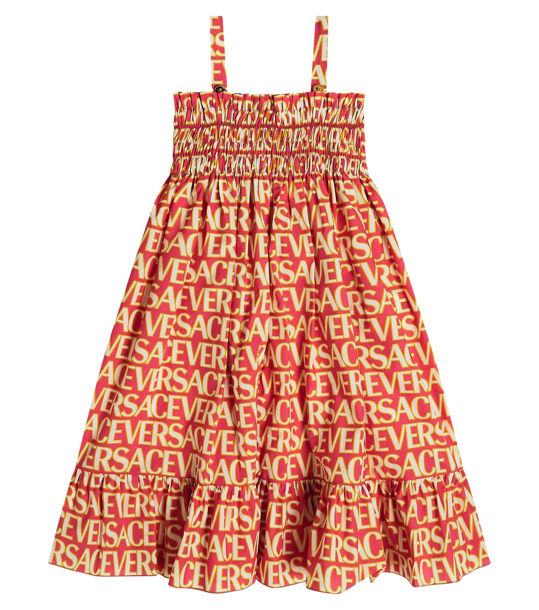 Bedrucktes Kleid aus Baumwollpopeline | Versace Kids