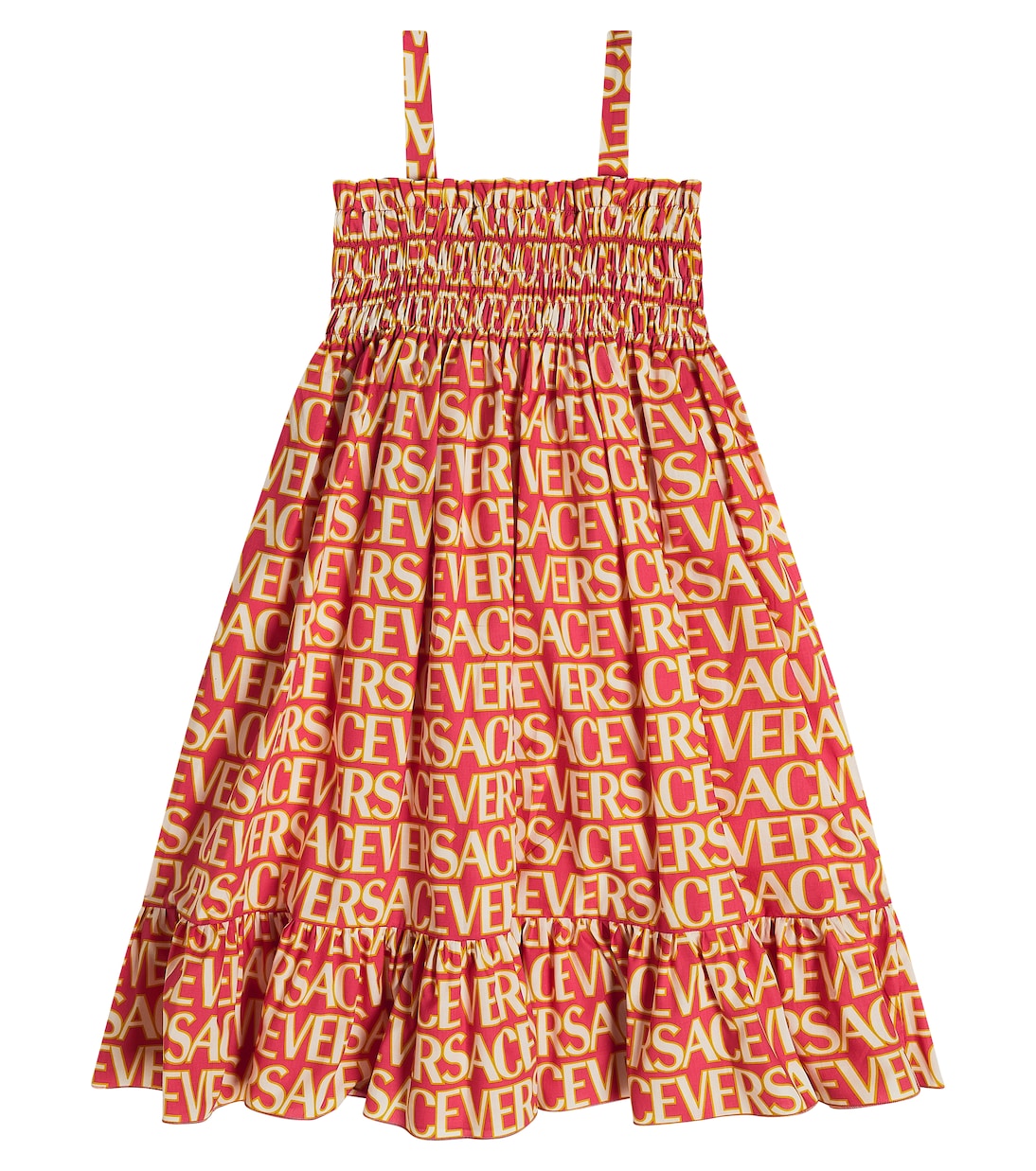 Bedrucktes Kleid aus Baumwollpopeline | Versace Kids