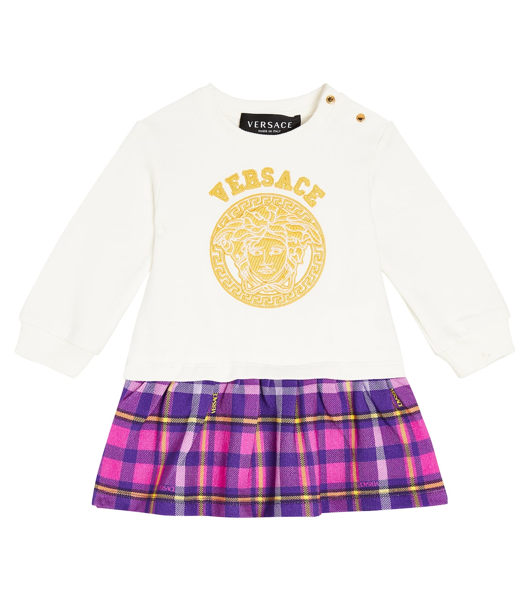 Baby - Abito in jersey di cotone con logo | Versace Kids