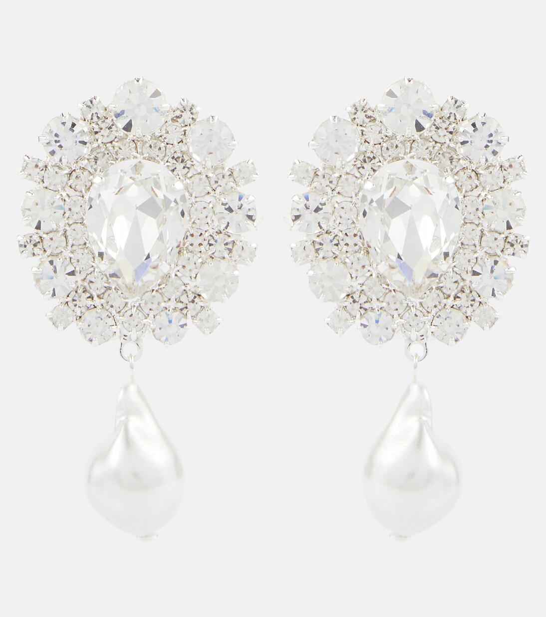 Orecchini clip-on con perle bijoux e cristalli | Magda Butrym