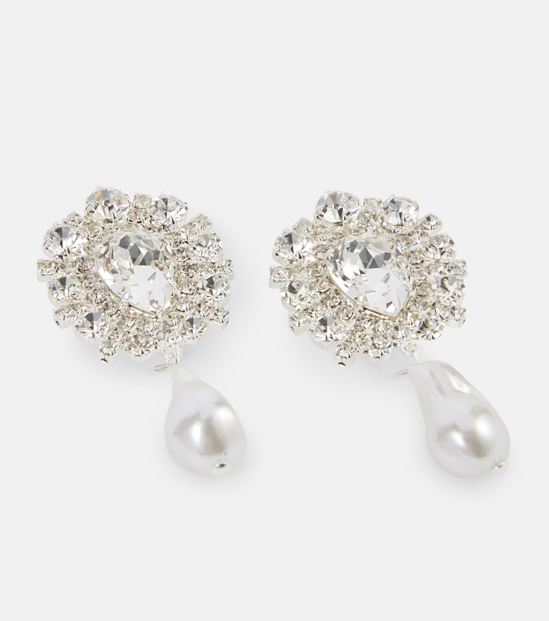 Orecchini clip-on con perle bijoux e cristalli | Magda Butrym