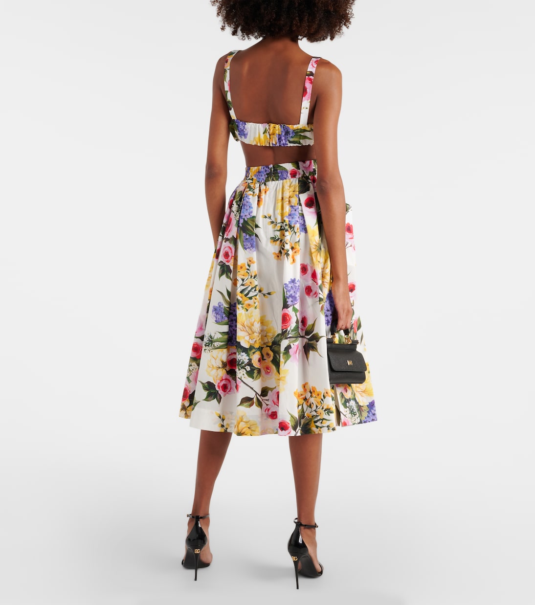 Bedruckter Midirock aus Baumwollpopeline | Dolce&Gabbana