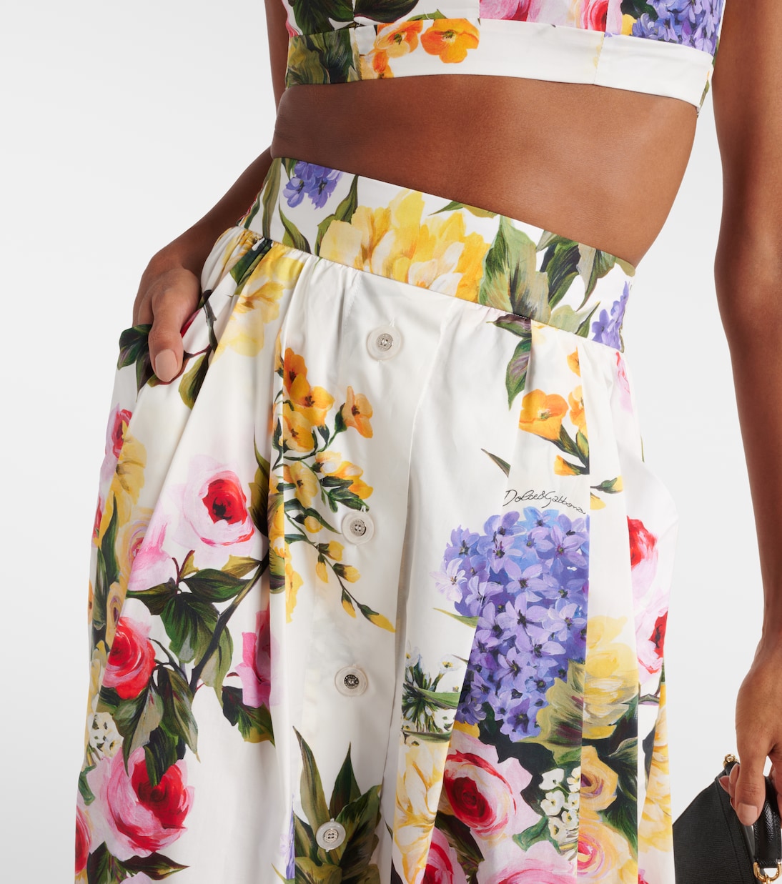 Bedruckter Midirock aus Baumwollpopeline | Dolce&Gabbana