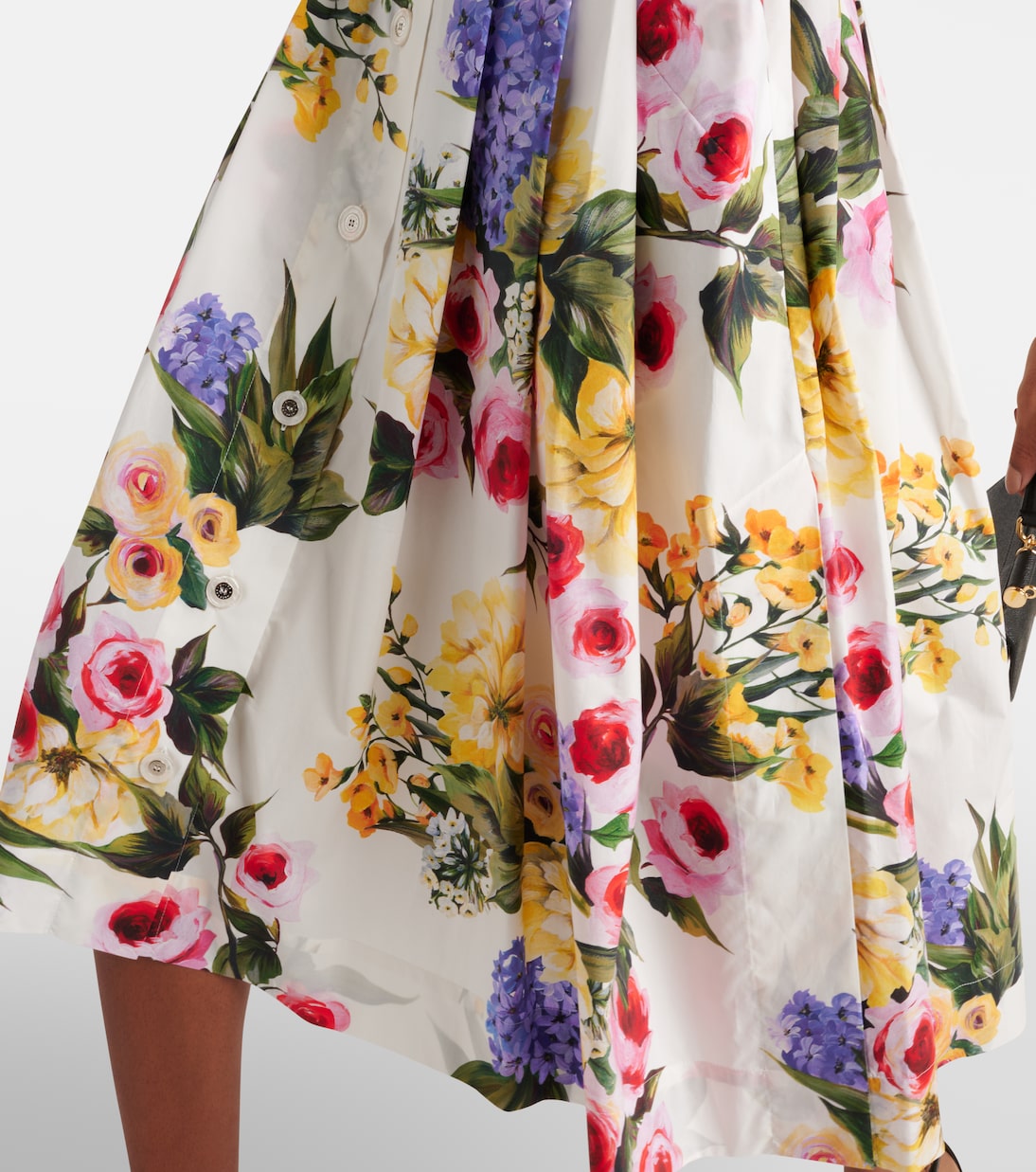 Bedruckter Midirock aus Baumwollpopeline | Dolce&Gabbana