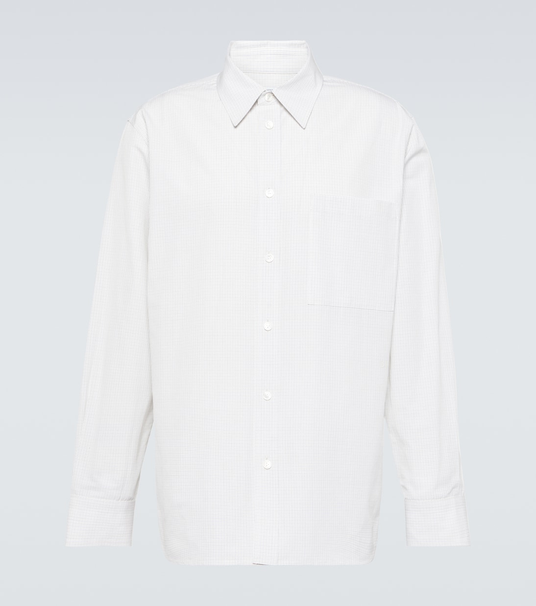 Camicia in cotone e lino a quadri | Bottega Veneta