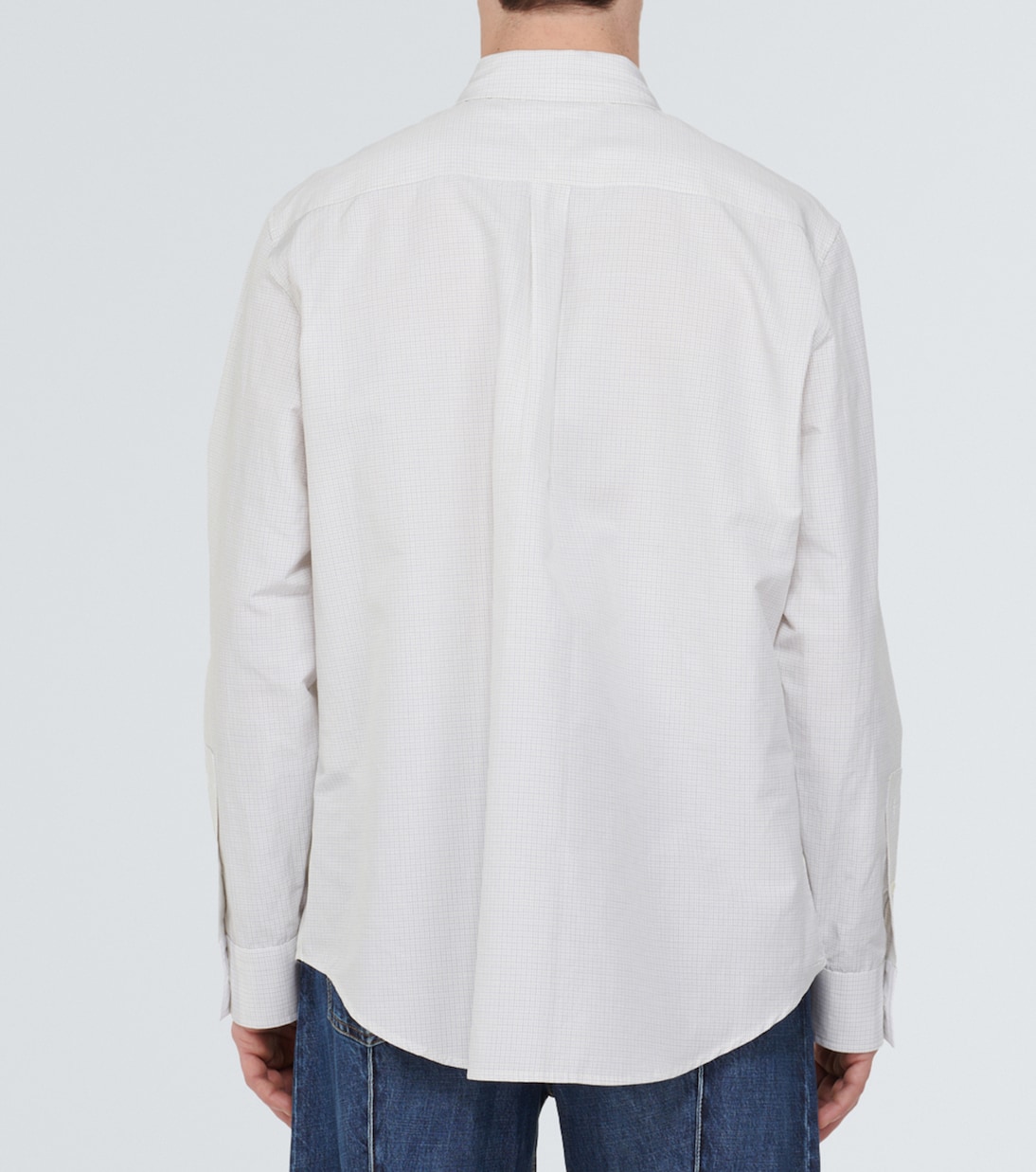 Camicia in cotone e lino a quadri | Bottega Veneta