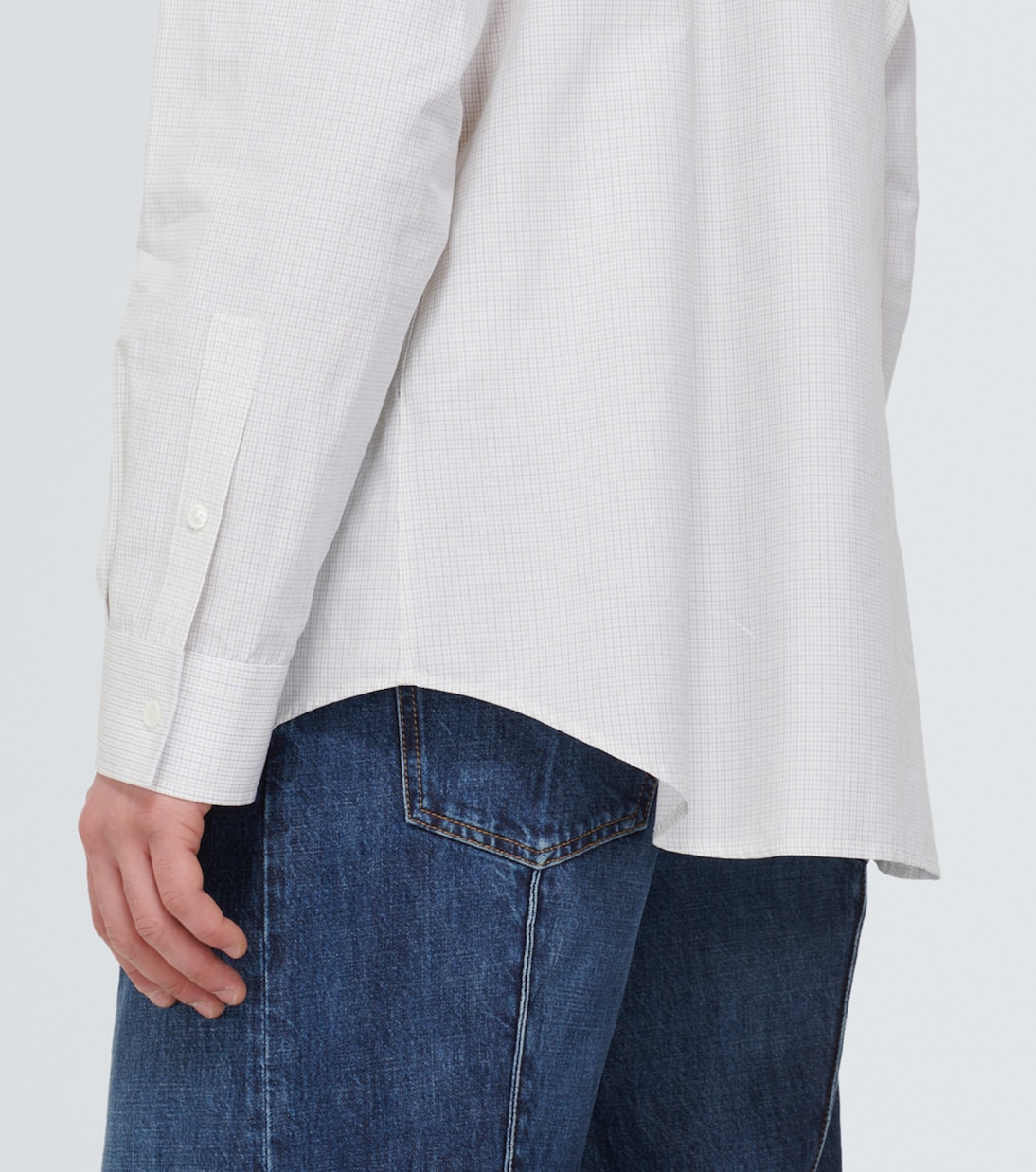 Camicia in cotone e lino a quadri | Bottega Veneta