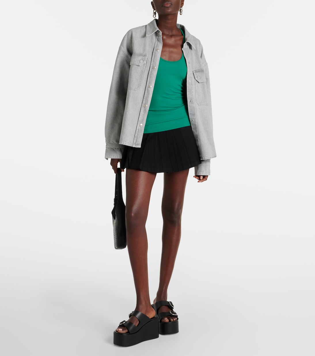 Top Bianca in maglia a coste | Agolde
