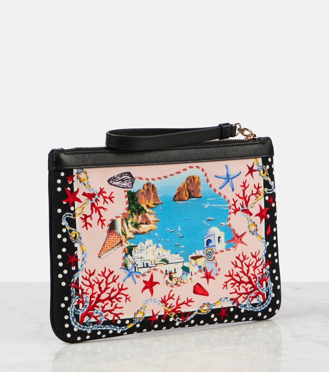 Bustina Capri in canvas con stampa | Dolce&Gabbana