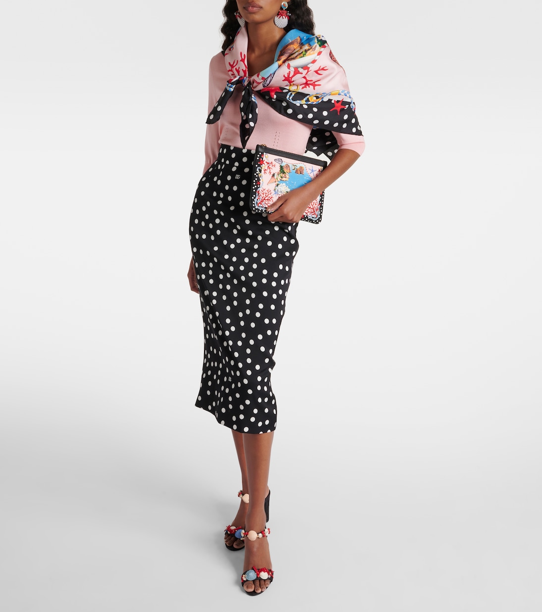 Bustina Capri in canvas con stampa | Dolce&Gabbana