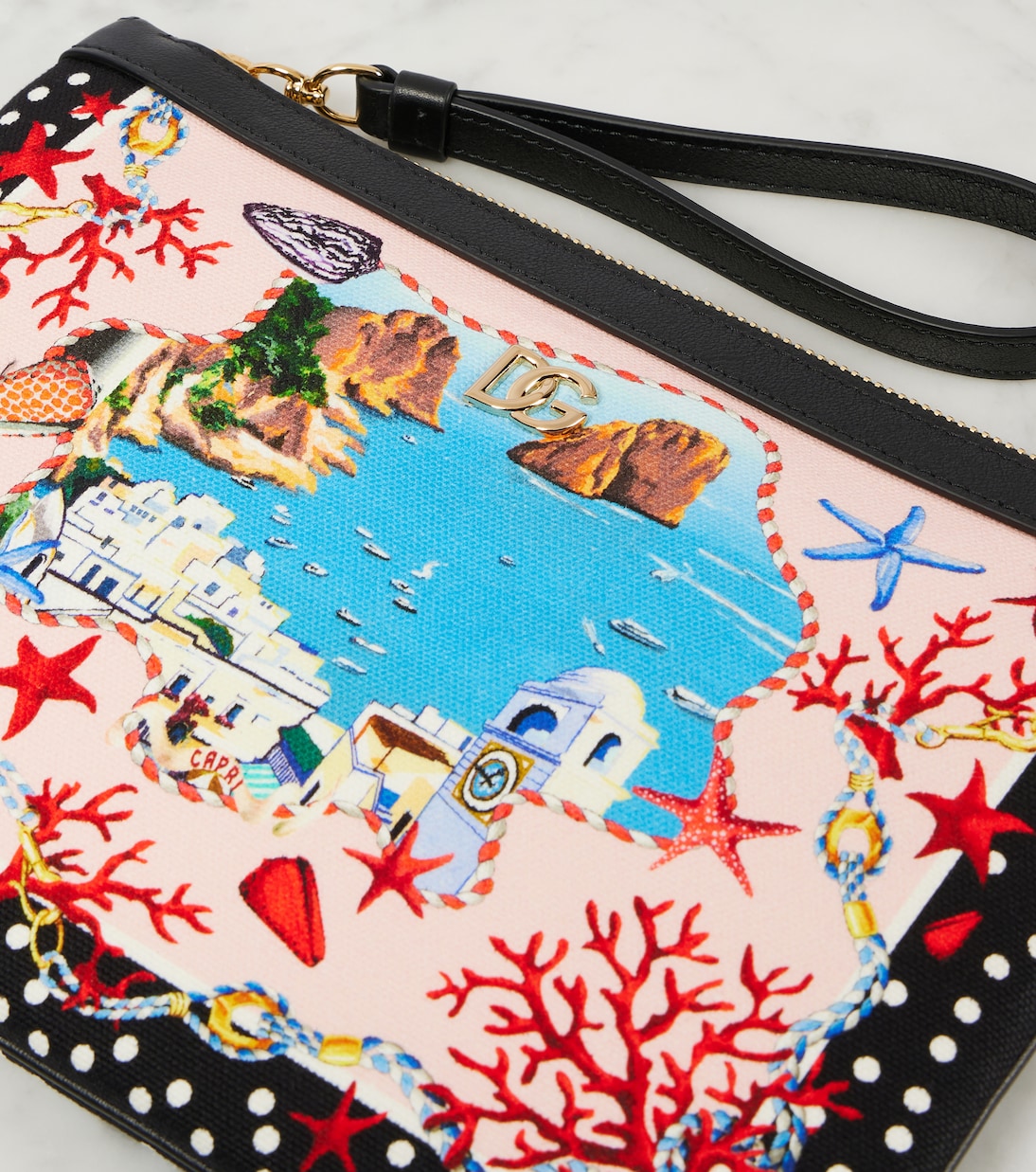 Bustina Capri in canvas con stampa | Dolce&Gabbana