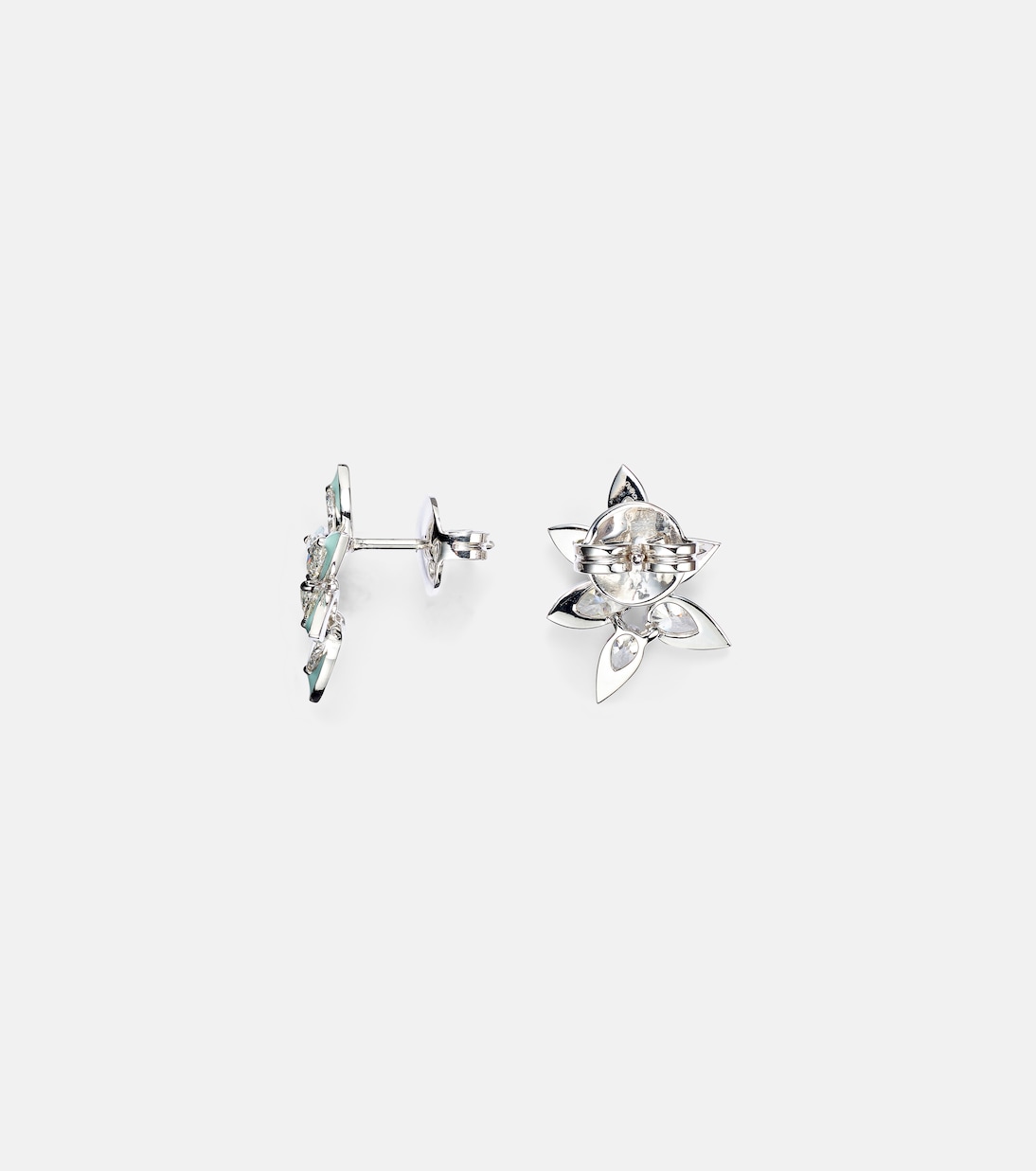 Boucles d'oreilles en or blanc 18 ct, émail et diamants | Kamyen