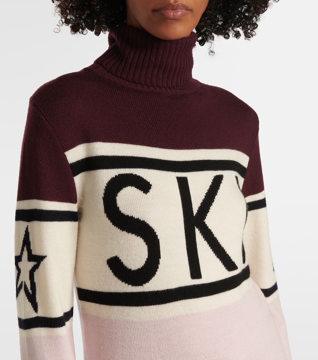 Schild intarsia wool turtleneck sweater | Perfect Moment