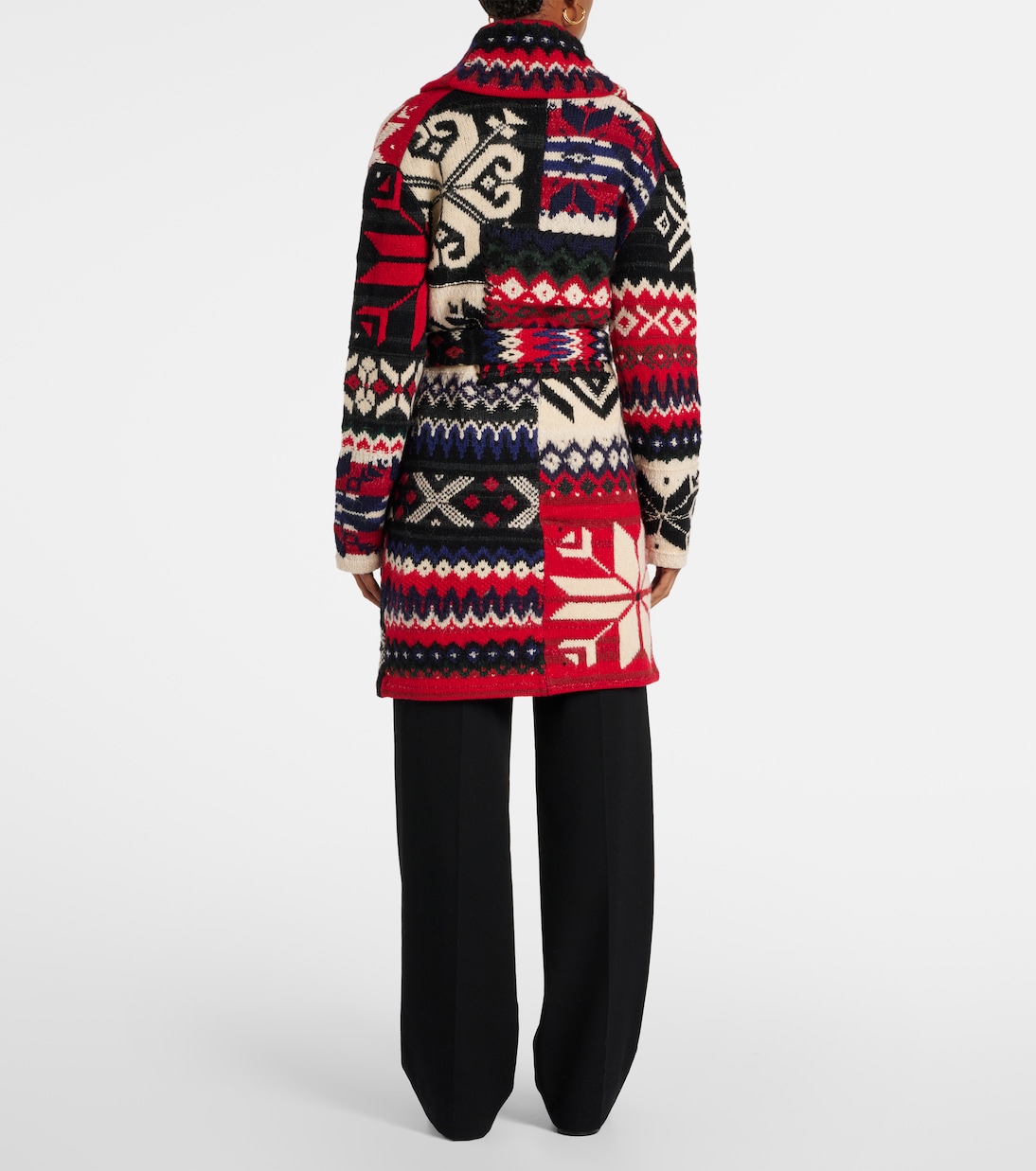 Intarsia and jacquard wool-blend wrap cardigan | Polo Ralph Lauren